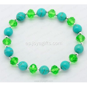 Pulsera de cristal de piedras preciosas semipreciosas de turquesa.